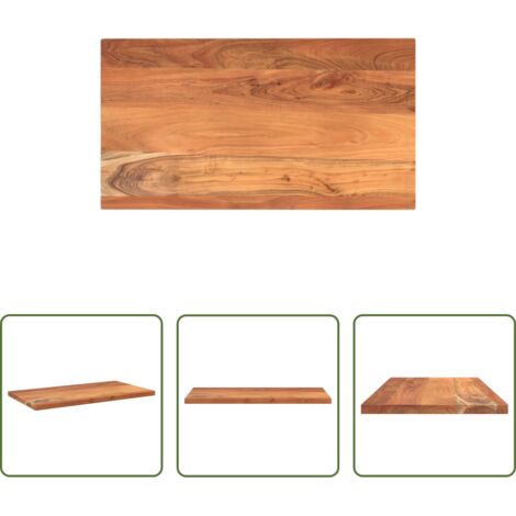 Acacia -  Tablero de mesa rectangular madera maciza acacia 100x70x2,5 cm