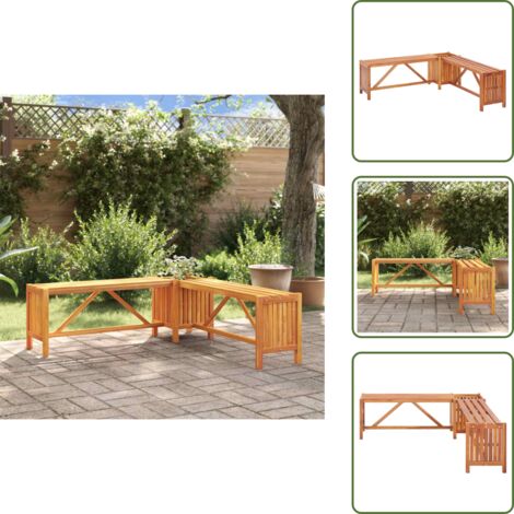 Acacia - vidaXL Banco de jardín con 2 jardineras acacia maciza 117x117x40 cm - Banco exterior