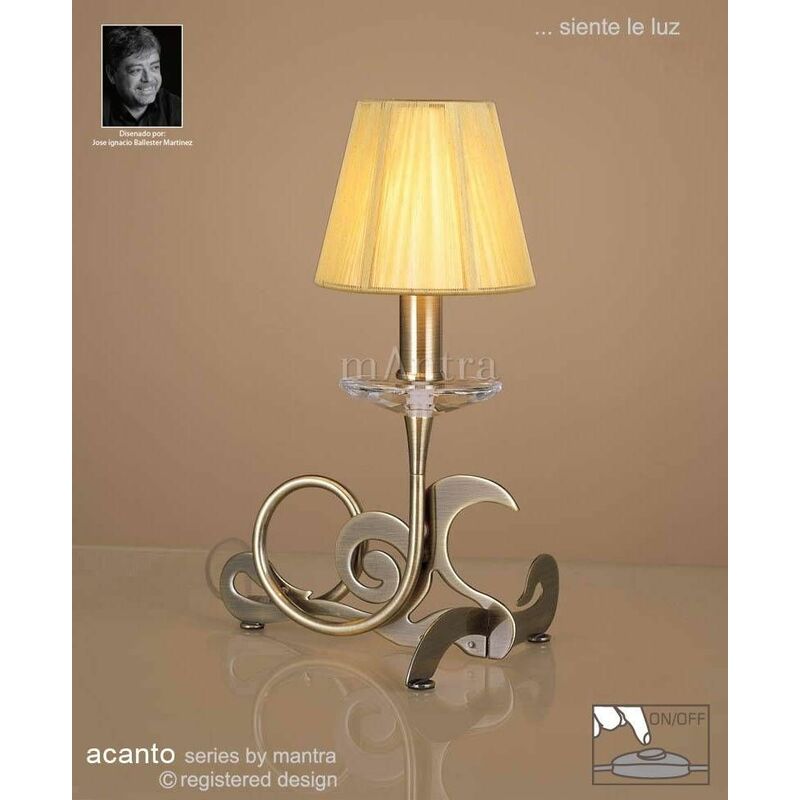 Acanto Table Lamp 1 Bulb E14, antique brass with amber cream