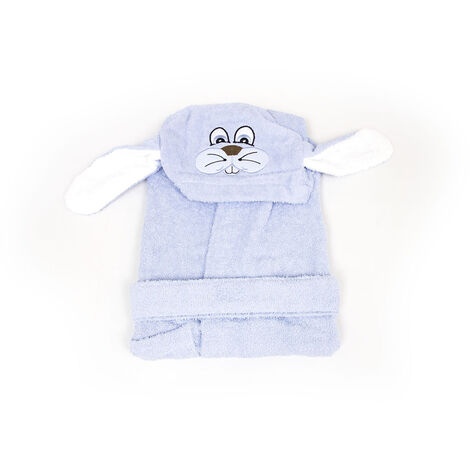 Accappatoio Per Bambini Con Cappuccio Modello Coniglio Azzurro, misura3-4annicoloreAzzurro