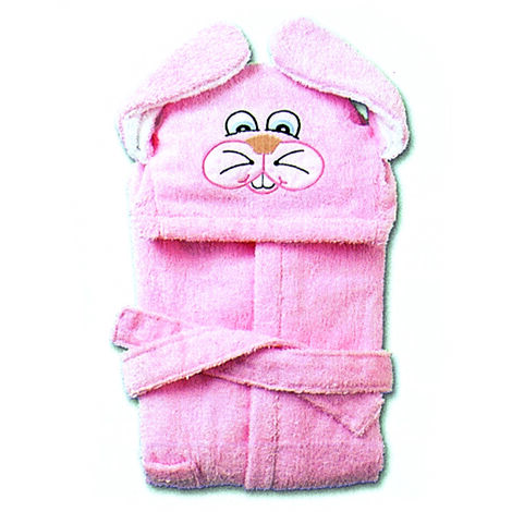 Accappatoio Per Bambini Con Cappuccio Modello Coniglio Rosa, misura5-6annicoloreRosa