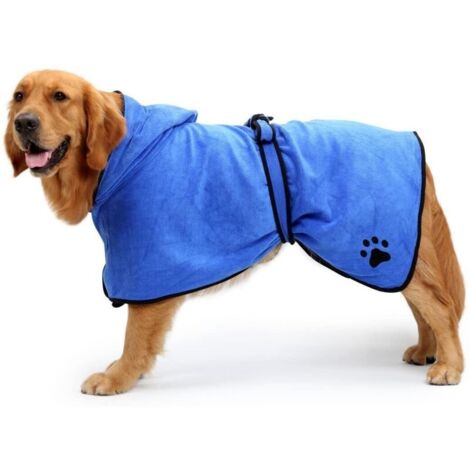 Accappatoio per cani in microfibra super assorbente e morbida con cappuccio/cintura per cani di taglia grande, media e piccola