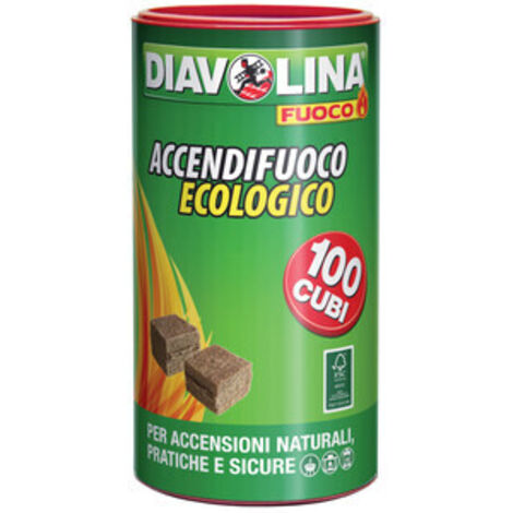 ACCENDIFUOCO 100 CUBI DIAVOLINA ECOLOGICO 15317- 6,0 pz