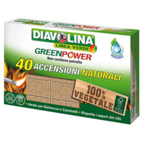 ACCENDIFUOCO  40 CUBI DIAVOLINA GREEN POWER 15341 24 PZ