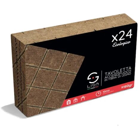 Accendifuoco ecologico 24 pezzi Lisa tavoletta cubi 27x27x18mm cadauno