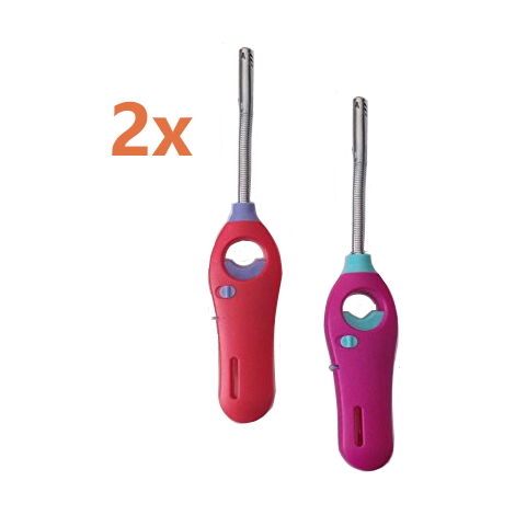 Accendigas/Accendino ricaricabile con becco flessibile set 2 pz - Mod. Flexible Short