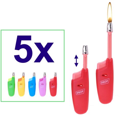 Accendigas/Accendino ricaricabile con becco telescopico set 5 pz - Mod. In&Out