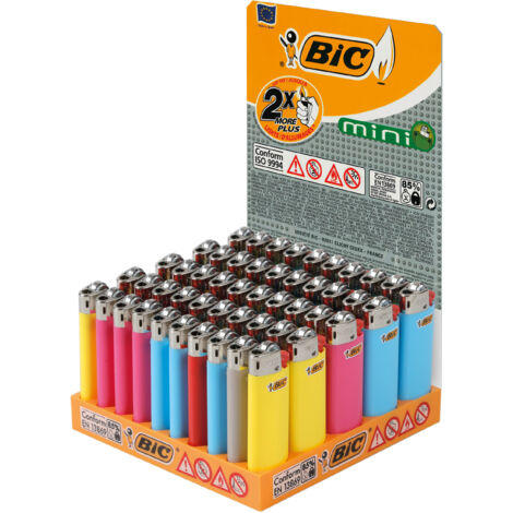 Accendini Bic Classic Mini J25. Display da 50 pezzi colori assortiti