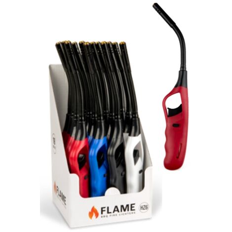 Accendino a gas a fiamma, lungo 27,5 cm, punta flessibile, HZ6