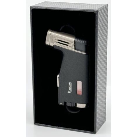 Accendino RONSON BREEZE RGL120 CRACKLE BLACK a 2 getti con perforatore