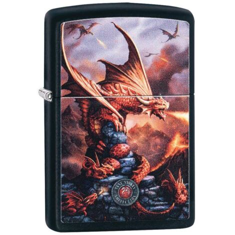 Accendino Zippo® Anne Stokes 49097, Accendino Antivento Ricaricabile Zippo, Realizzato in Metallo con Caratteristico "click" Zippo, Color Nero Opaco, Made in USA, Ottima Idea Regalo