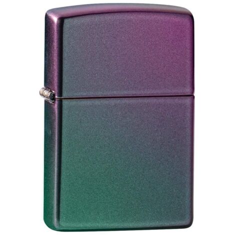 Accendino Zippo® Classic Iridescent Zippo Logo 49146ZL, Accendino Antivento Ricaricabile Zippo, Realizzato in Metallo con Caratteristico "click" Zippo, Viola e Verde, Made in USA, Ottima Idea Regalo