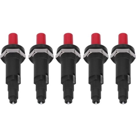 Accenditore piezoelettrico a 5 pezzi, accensione a pulsante per barbecue ad alta temperatura, resistente alle alte temperature, accessori per accendini da cucina per cucinare all'aperto