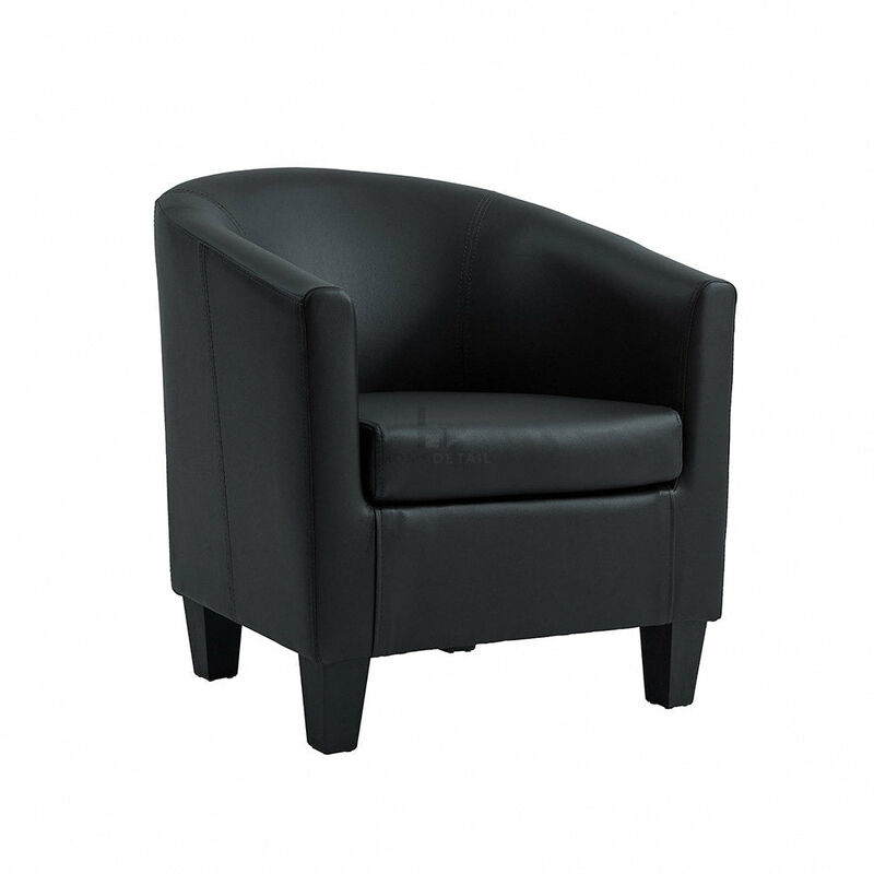 Accent Tub Chair - Black Faux Leather