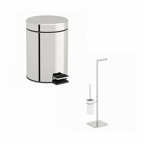 Accents Options white toilet accessory set - Chrome/White