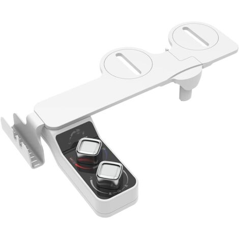 Accesorio de bidé para inodoro con agua tibia, boquilla doble no eléctrica para descarga frontal y posterior, rociador de agua autolimpiante con boquilla de presión de agua ajustable