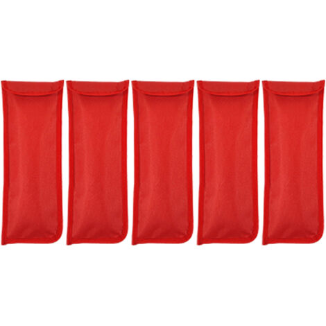Accesorio de camping: 5 bolsas multifuncionales para estacas de tienda de campaña Oxford impermeables, color rojo.