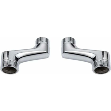 Accesorio de codo para ducha - Accesorio reductor de codo de latón - Brazo giratorio ajustable - Accesorio de codo para pared - Accesorio descentrado de 1/2 3/4 - Cromo A
