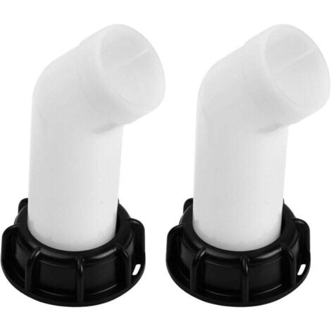 Accesorio de drenaje de 2 piezas con tuerca para tanque IBC, adaptador de manguera de extensión de válvula, XU, adaptador de agua para grifo IBC, 60 mm (blanco) KZQ - KZQ