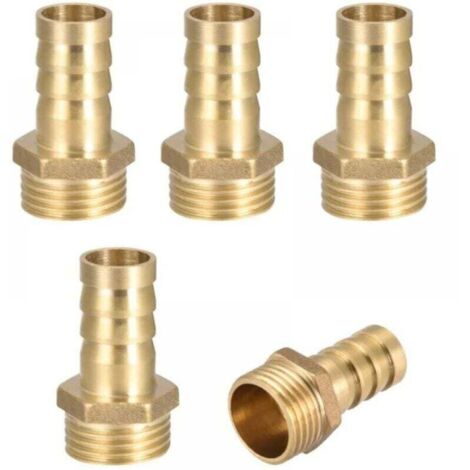 Accesorio de extremo de latón con rosca externa, accesorios de manguera de 4 pulgadas x 14 mm, adecuado para accesorios de manguera de jardín, reductores de presión, bombas de agua, piscinas