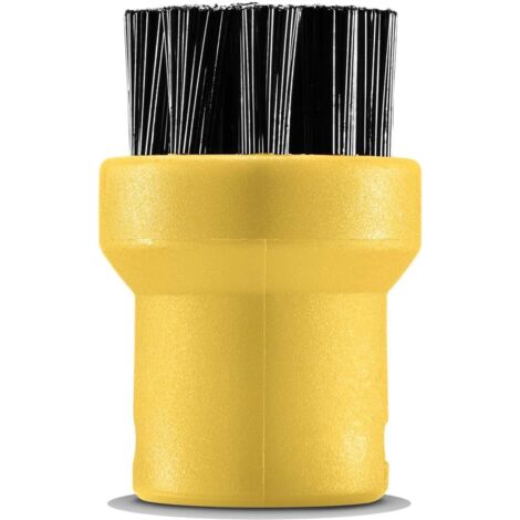 Accesorio de juego de cepillos redondos para limpiadores a vapor, negro/amarillo