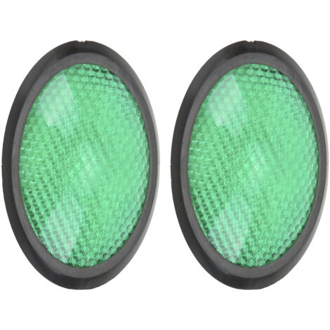 [Accesorio de seguridad] [Marca] [Modelo] [Reflector] 2 pegatinas reflectantes ovaladas verdes universales para coches, motocicletas, camiones y otros vehículos, material acrílico duradero.