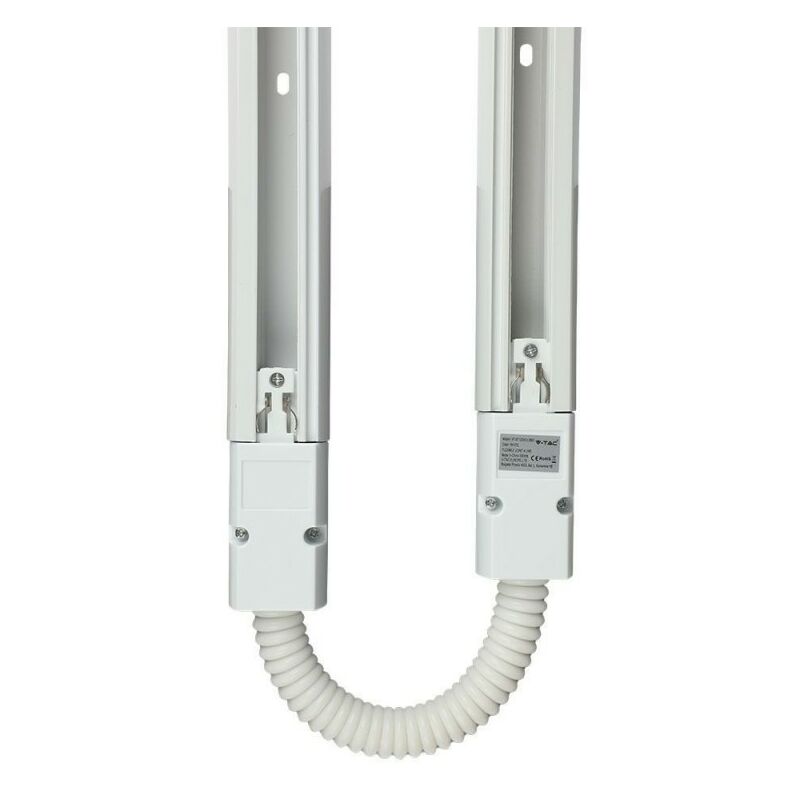 Conector flexible V-TAC para carril trifásico, color blanco, aluminio