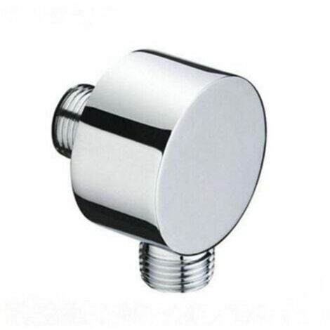 Accesorio flexible redondo - Codo de pared cromado - Latón - Universal - Rosca de 1/2 pulgada - Accesorio de pared para cabezales de ducha