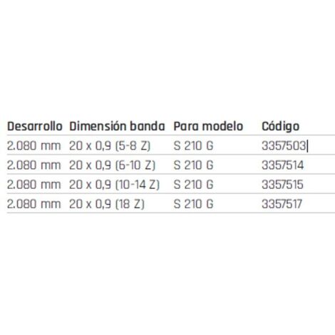 Accesorio Hoja de sierra 3357503  (10-14 Z) Para modelo S 210 G
