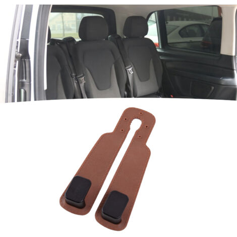 Accesorio para asiento de coche con doble gancho metálico, soporte para teléfono y bolso.