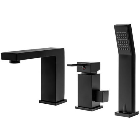 ACCESORIO PARA BAÑERA DE 3 AGUJEROS CUBO S-1032B NEGRO