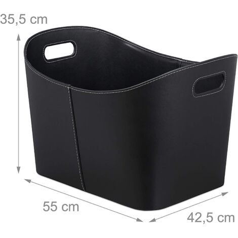 Accesorio para chimenea cesta para leña 55 cm sintético negro 130001898