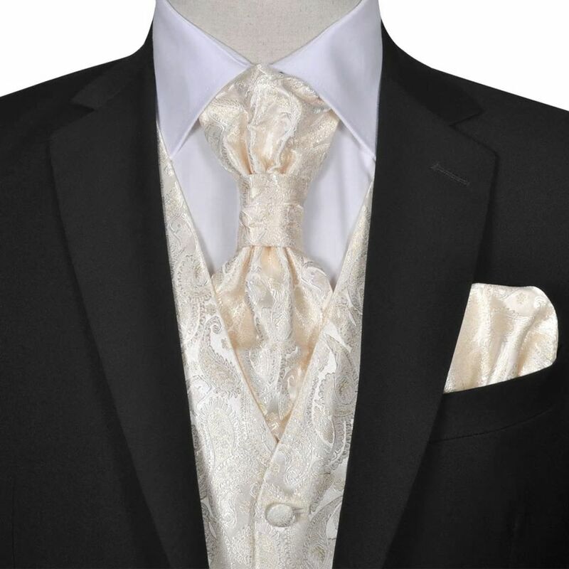 

Accesorios boda para hombre chaleco de cachemira crema talla 54