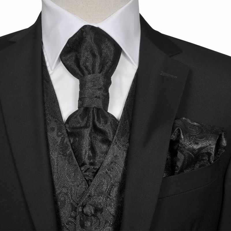 

Accesorios boda para hombre chaleco de cachemira negro 48