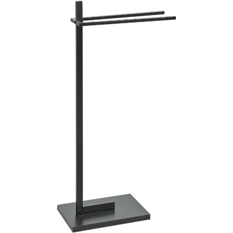 Accesorios de baño toallero acero 2 barras negro Selva