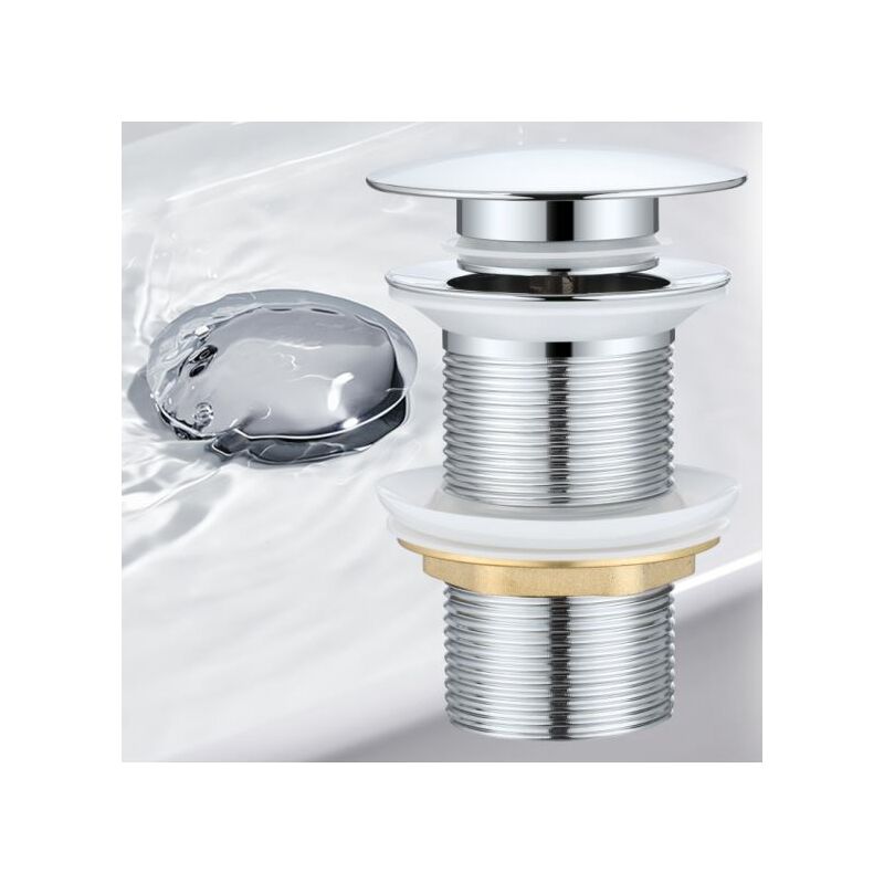 

Accesorios de Baño - Válvula de Desagüe Pop-Up Válvula Desagüe sin Rebosadero para Lavabo Baño, Cobre Cromado (Válvula Lavabo sin Rebosadero)