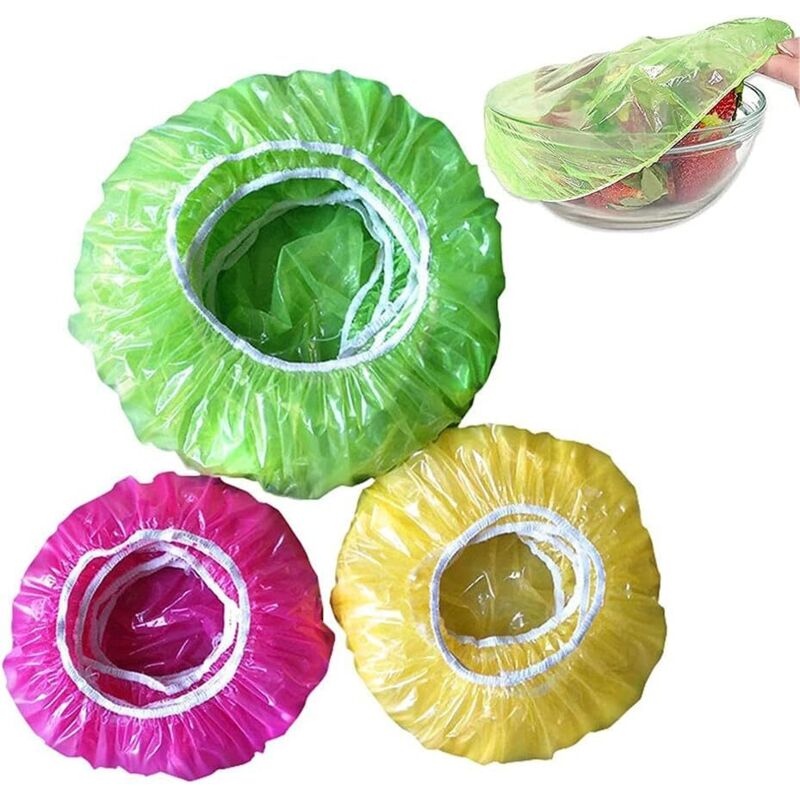 Accesorios de cocina y repostería, 30 piezas Funda plana elástica reutilizable Bolsas de frescura vegetal o para el hogar, gorro de ducha de hotel