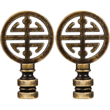 Accesorios de lámpara de 2 piezas para pantallas de lámparas de latón oriental de inspiración asiática, un símbolo de felicidad, decorativo para una mesa, un dormitorio o el hogar, de latón antiguo