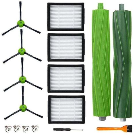 Accesorios de repuesto para aspiradora Roomba j7 j7+ i7 i7+ i7 Plus E5 E6 E7 8 i8+ i6 i6+ i3 i3+ i4 i4+ Repuestos: 4 filtros, 4 cepillos laterales, 2 cepillos de goma