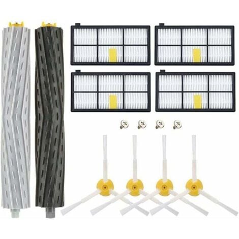 ALOVEZ Piezas de repuesto compatibles con el robot aspirador Honiture G20 / G20 Pro, 1 cepillo giratorio, 4 cepillos laterales, 4 filtros Hepa, 2 paños de fregona de repuesto (herramienta de limpieza no incl