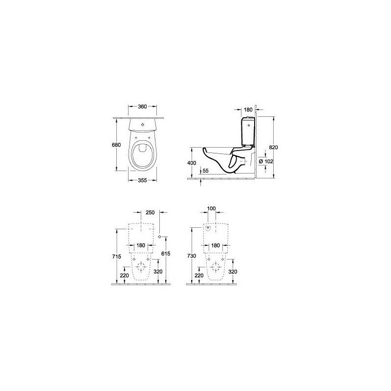 

Accesorios, Mecanismo de llave DualFlush, cromado, alimentación lateral o trasera, porcelana sanitaria Blanca