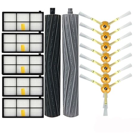 Accesorios para aspiradoras robot iRobot Roomba 800/860/870/880/960, estilo: 7 cepillos laterales + 5 cepillos HEPA + 1 par de cepillos adhesivos principales.
