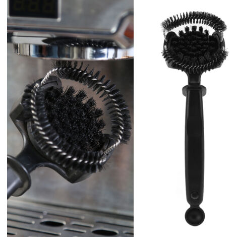 [Accesorios para cafeteras] Cepillo de limpieza para grupo de extracción de 58 mm, mango largo, cerdas de nailon extraíbles