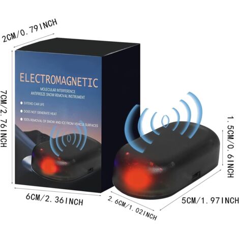 Accesorios para coche - Dispositivo electromagnético anticongelante y quitanieves, instrumento anticongelante con interferencias para coche, negro, difusor, para coche, interior, 1 unidad