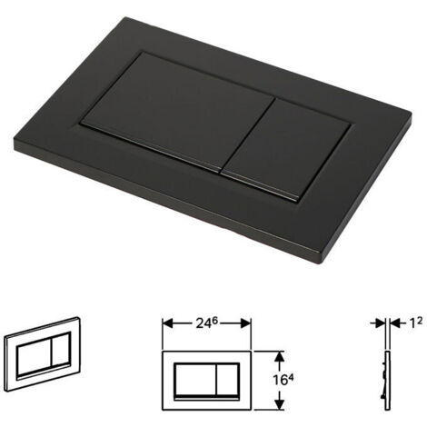 [Accesorios para inodoro] Panel de doble descarga Sigma 30, negro mate, con plástico resistente y componentes metálicos de alta calidad.