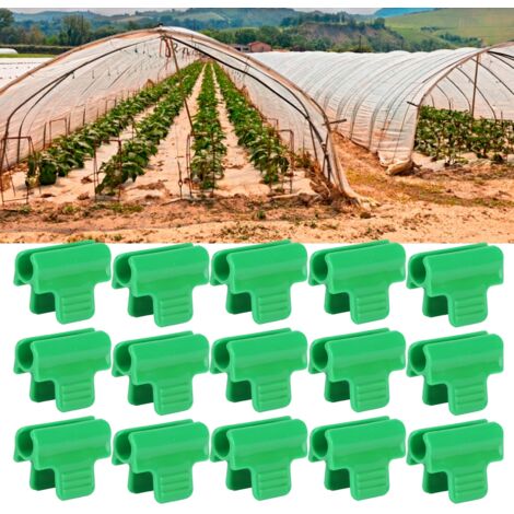 [Accesorios para invernaderos] Clips para películas de invernadero – Accesorios para invernaderos y jardines, paquete de 30 clips de plástico para tubos de 11 mm
