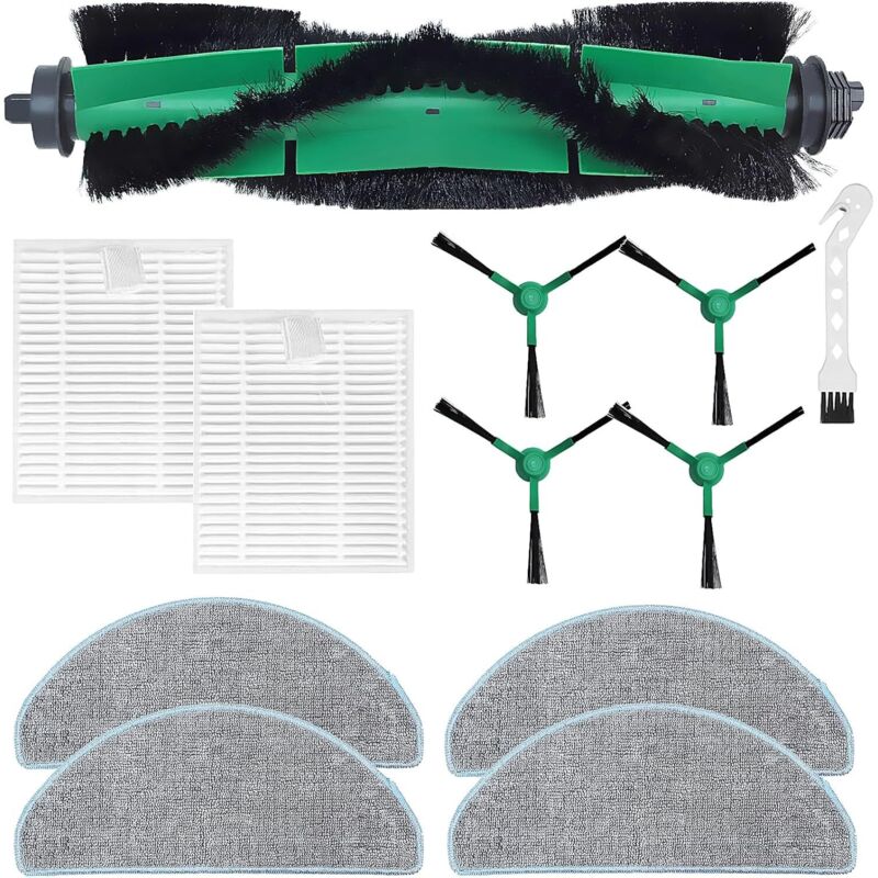 Accessoires pour iRobot Roomba Combo Essential Y0112 Y0110 Y011240 Y01040 pièces de Rechange pour aspirateur Robot, Brosse rotative + 2 filtres + 4