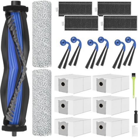 Accesorios para la aspiradora Ecovacs Deebot X9 Pro Omni/ X11 Pro Omni/ X11 Omnicyclone: 1 cepillo principal, 2 mopas giratorias, 6 bolsas para el polvo, 4 filtros HEPA, 6 cepillos laterales.