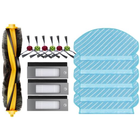 Accesorios para la barredora robot Cobos T5 DX55: Cepillo lateral + Filtro Haipa + Cepillo giratorio + Cepillo principal + Paño de limpieza