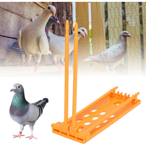 [Accesorios para palomas] Soporte para anillas de ABS, 3 piezas, 4 columnas independientes, amarillo, para un almacenamiento organizado y una organización que ahorra espacio (19,5 x 6,5 cm)
